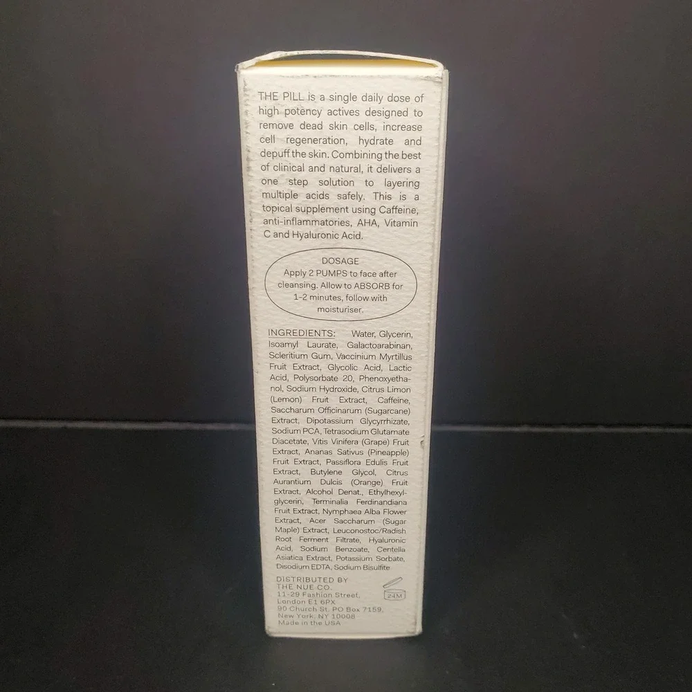The Nue Co. The Pill Topical Skin Supplement Vit. C AHA HA 101 fl oz 30 ml NIB‎
